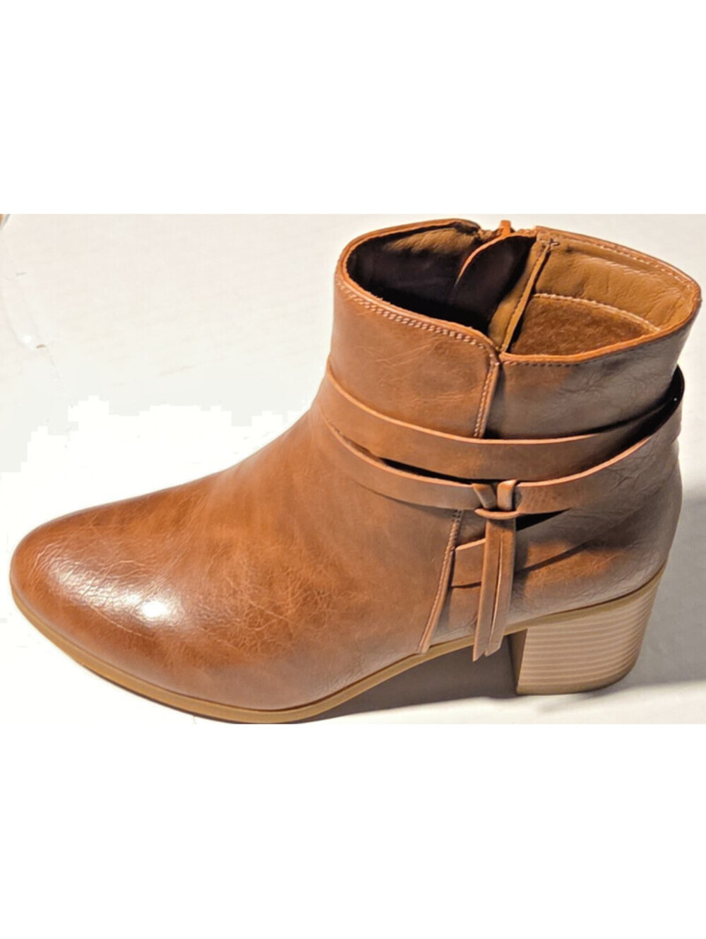 Frye and Co Indiana Ankle Boots Womens 9M Brown Side Zip Low Heel Booties - Picture 7 of 15